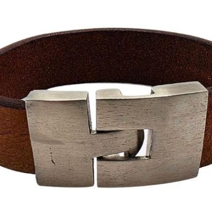 Plain Flat Leather Bracelet - Style 297