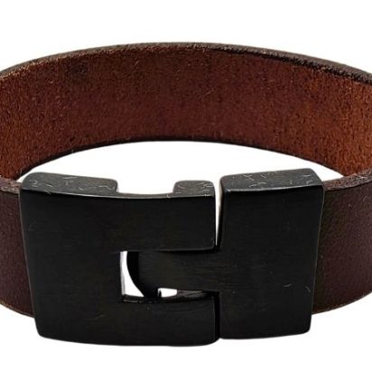 Plain Flat Leather Bracelet - Style 295