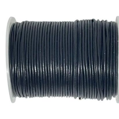 Round Leather Cord Black - 2mm