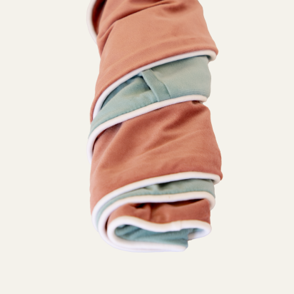 Pillow Cover - Green and Peach