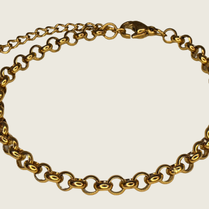 Semicircle Wire Belcher Chain Bracelet - Gold - 3mm - Item 988