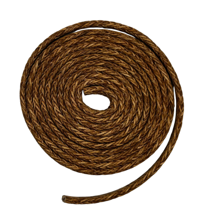 Spiral braided leather cords - 8x4mm - vintage dark tan