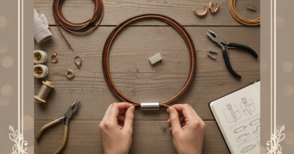 How to make a braided round leather cord necklace with magnetic clasps?