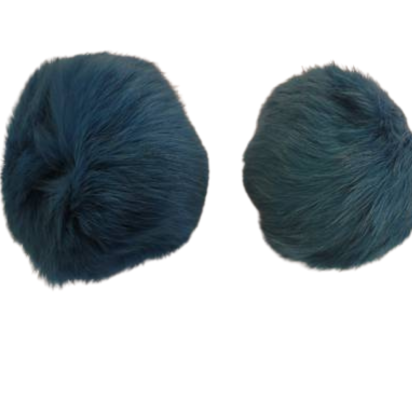 Rabbit Fur Pom Pom -Bermuda Blue-8cms