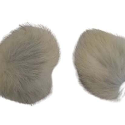 Fox Fur Pom Pom-Natural-10cms