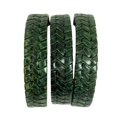 Dallas Braided Leather Cords - 14x4mm - Vintage Green