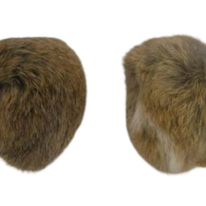 Rabbit Fur Pom Pom-Natural-10cms