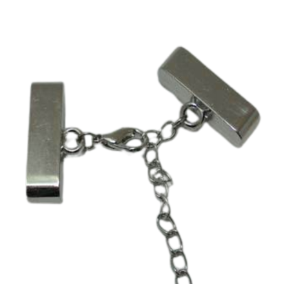Zamak Extension chain with Lobster Clasp MGL-227-30x4,5mm-steel