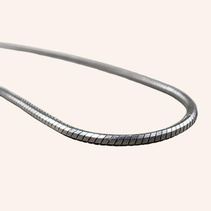 Square Snake Chain Necklace – Silver - 1.5mm - Item 1002