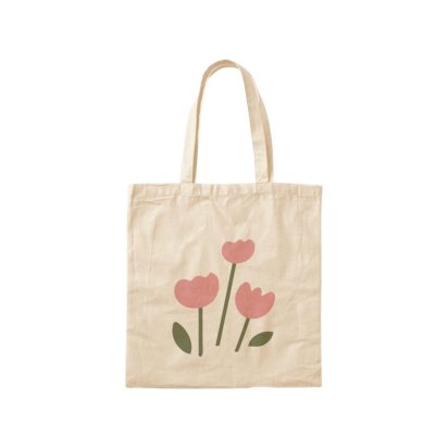 Tote Cotton Bag with Tulips