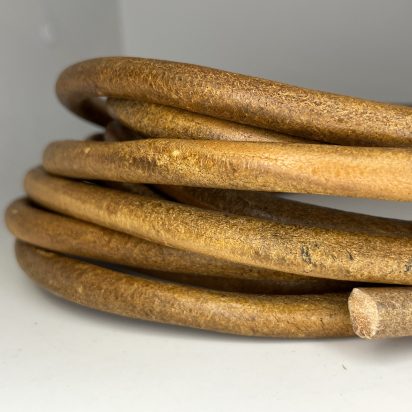 Round Leather Cord - Dark Tan - 10mm