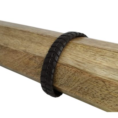 Texas Braided Leather Cord - 14x4mm - Coffee Brown