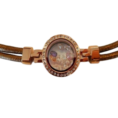 Stainless steel part for round leather: SSP-610 4mm (Rose Gold)