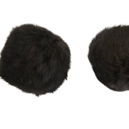 Rabbit Fur Pom Pom-Grey-9cms