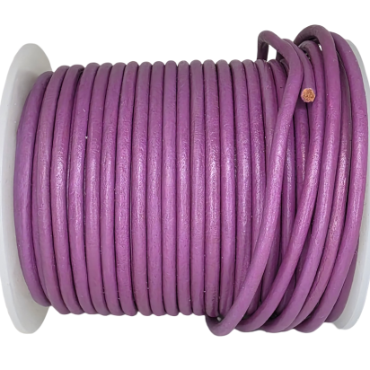 Round Leather Cords - 3mm - Midnight Purple