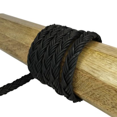 Ibiza braided leather cords - 10*5mm- matt black