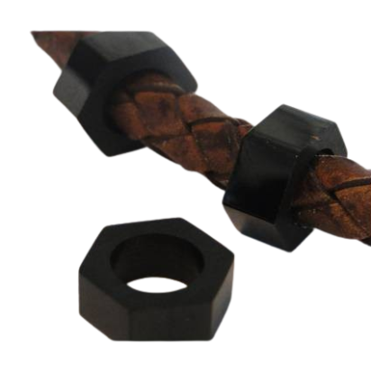 Stainless steel part for leather: SSP-67 6mm (BLACK)
