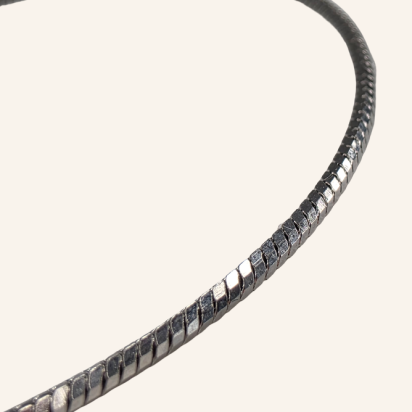 Twisted Square Snake Chain Bracelet  – Silver - 1.5mm - Item 997
