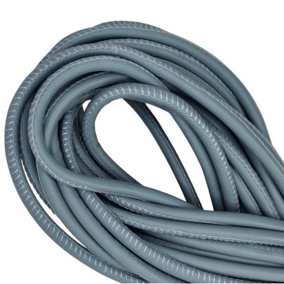 Real Round Nappa Leather Cord - Mid Grey 5mm