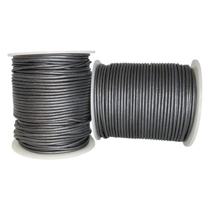 Round leather cord - 2mm - Metallic Ginnetal