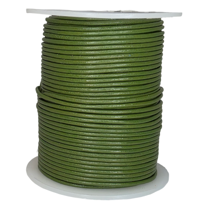 Round Leather Cord -1,5mm - Dark Moss Green