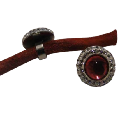 Stainless steel part for round leather: SSP-618 5mm (red)