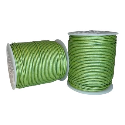 Round Leather Cord -1mm- Metallic Pistachio