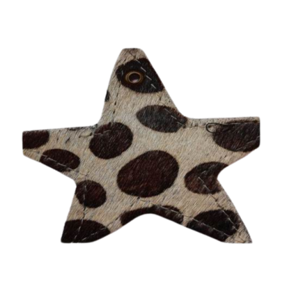 KC-Key Cord Star Shape 8cm dalmata green hair-on