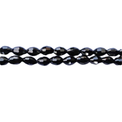 Rice Glass Beads - 4mm*6mm (Metallic Black)