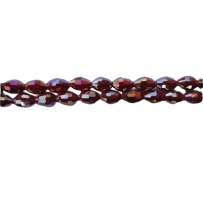 Rice Glass Beads - 4mm*6mm (Wine Red AB)