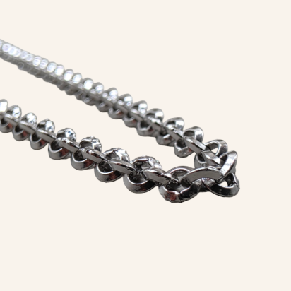 Semicircle Wire Belcher Chain Necklace - Silver - 2mm - Item 988