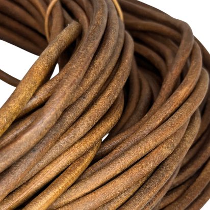 Round leather Cords - 10mm - Dark Natural