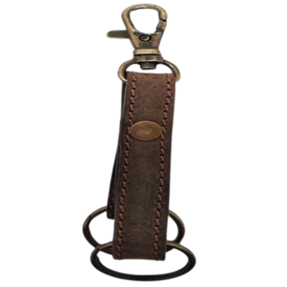 KeyChain-Plain-style1- DOUBLE -  DARK BROWN