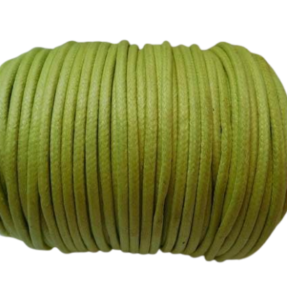Round Wax Cotton Cords - 3mm - Apple Green