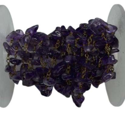 Gemstone chips chain Amethyst
