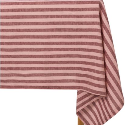 Red Striped Waxed Tablecloth