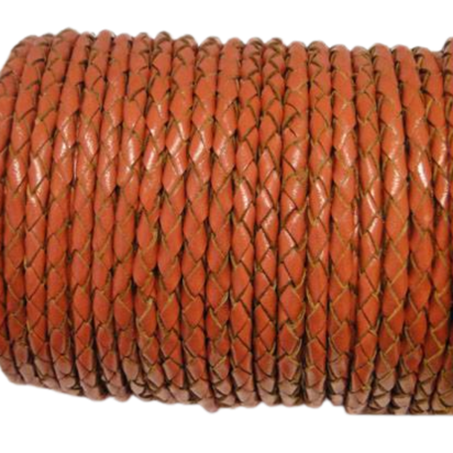 Oslo Round Braided Leather Cord SE/B/2010-Rust - 3mm