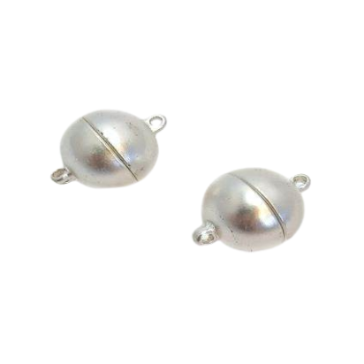 Magnetic Clasps, Zamak, Matte Silver, MG1-16mm