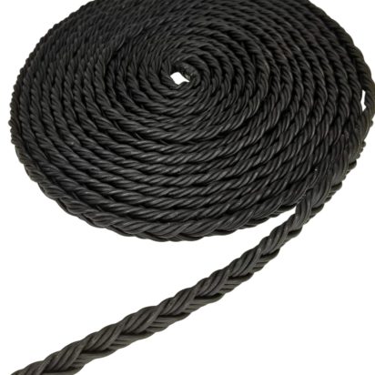 Ibiza braided leather cords - 10*5mm- matt black