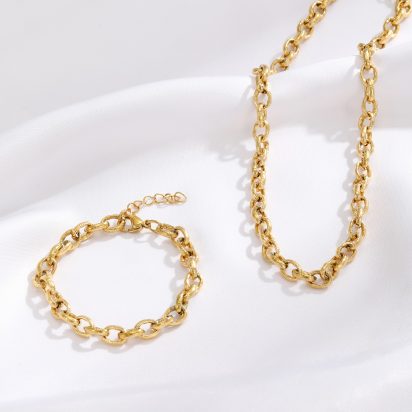 Gold Plated Stainless Steel Necklace - 521
