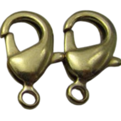 Zamak Lobster Claw Clasps-FI-7001 -Antique Gold - 10mm