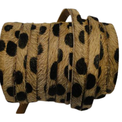 Hair-on leather cords - 20mm - Dalmatian Brown