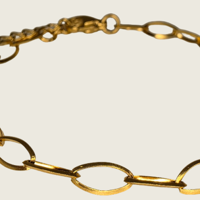 Almond Chainlink Bracelet - Gold - Item 991