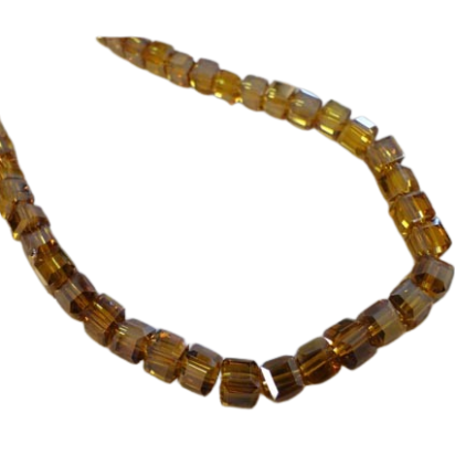 Faceted Cubes - 4mm (Mocha AB)