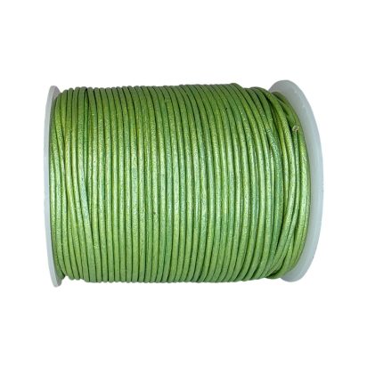 Round Leather Cord -1mm- Metallic Pistachio