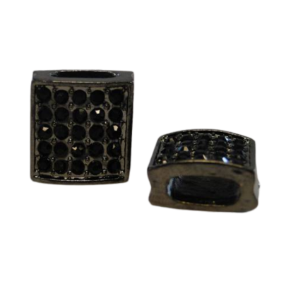 Shamballa Slider: 4345 8*3mm (Metallic Black)