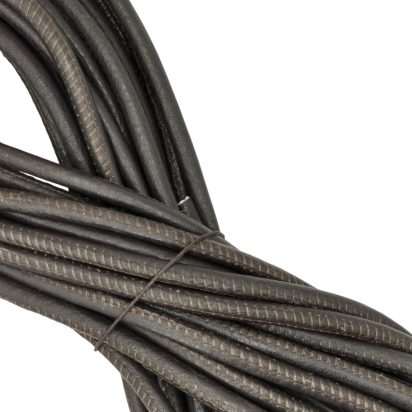 Real Round Nappa Leather Cord - Dark Brown 5mm