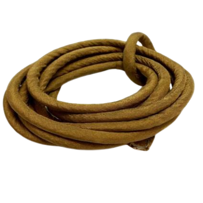 Real silk cords with inserts - 8 mm - Camel