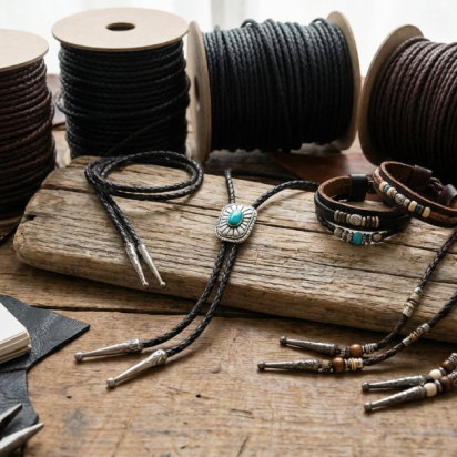 Bolo leather cord for bolo tie and bolo leather jewelry