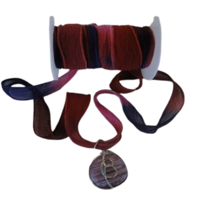 Hand dyed silk ribbons - Sunset